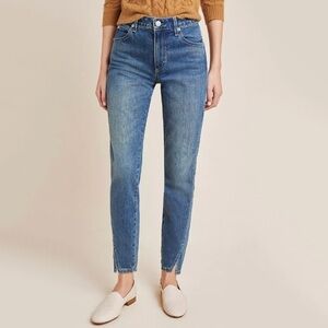 NWT Anthropologie Amo Mid Rise Twist Ankle Dark Wash Skinny Jeans